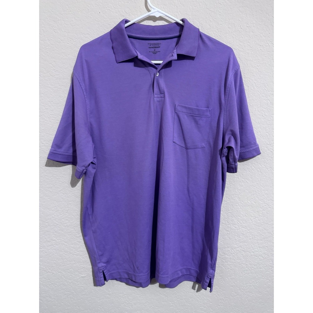 RoundTree & Yorke travel smart Men's Polo Size Medium Purple